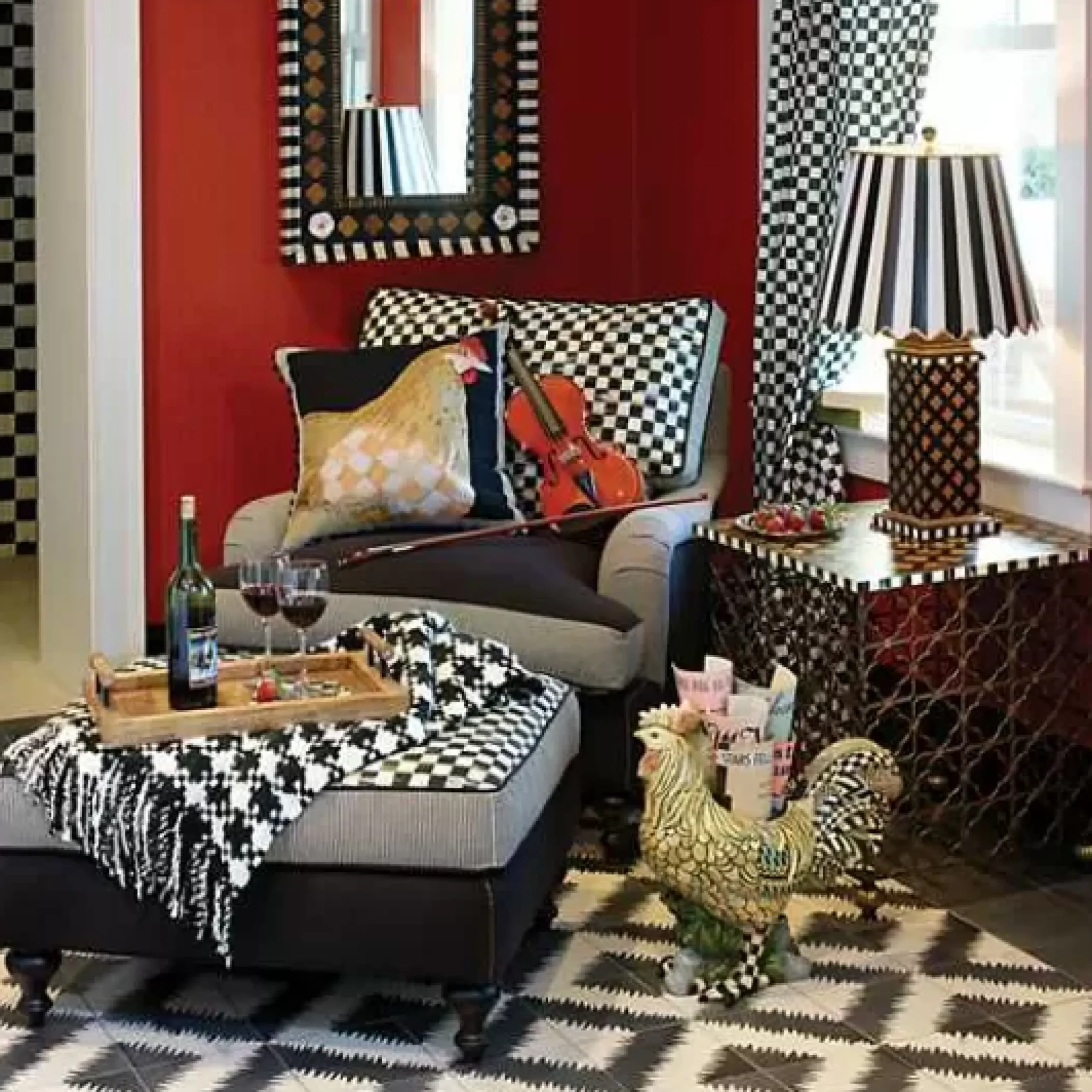 MacKenzie-Childs Quatrefoil Large Table Lamp< Room Accents|Lighting