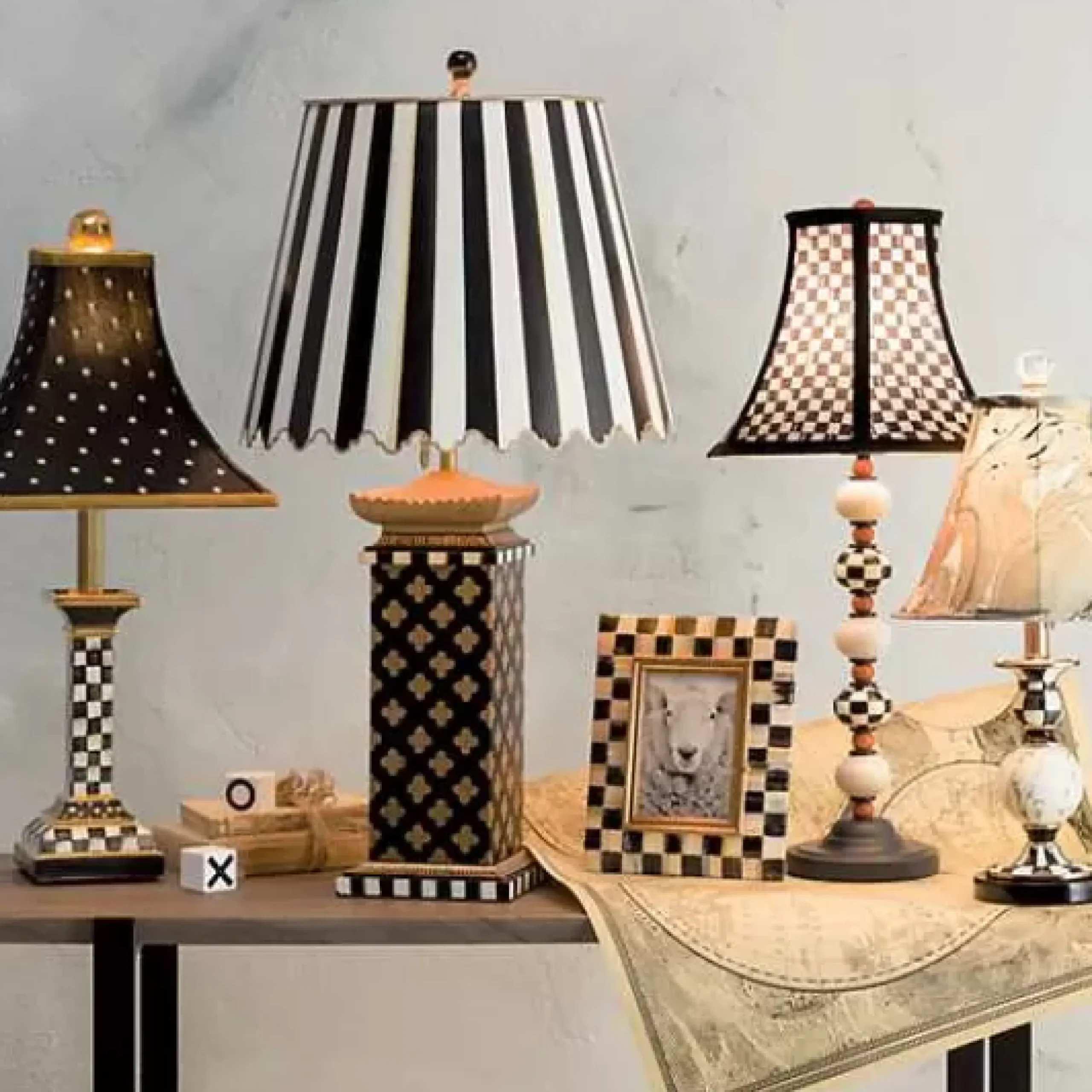 MacKenzie-Childs Quatrefoil Large Table Lamp< Room Accents|Lighting