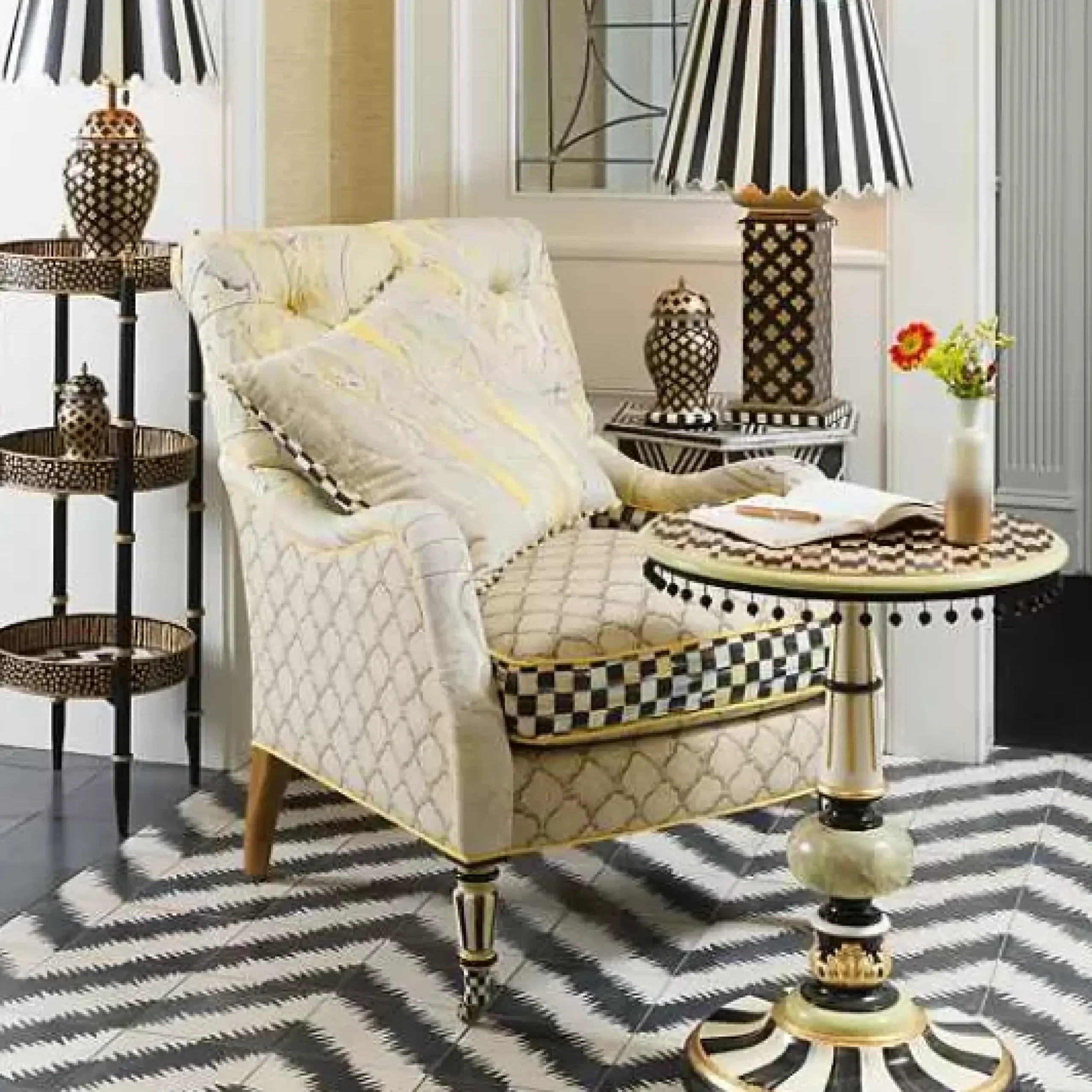 MacKenzie-Childs Quatrefoil Small Table Lamp< Room Accents|Lighting