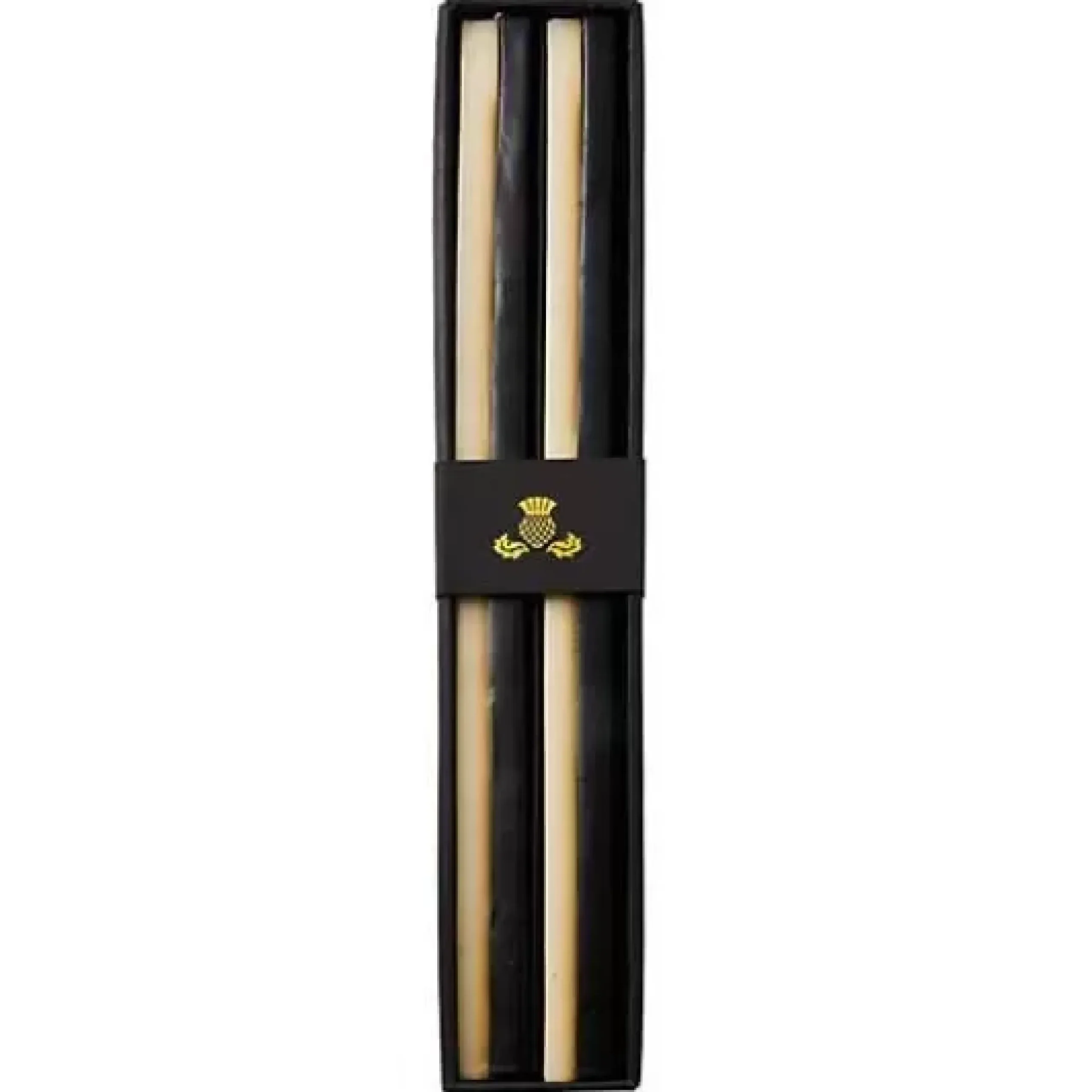 MacKenzie-Childs Quatro Black Ivory Dinner Candles, Set of 2< Candles & Fragrances|Table Accessories
