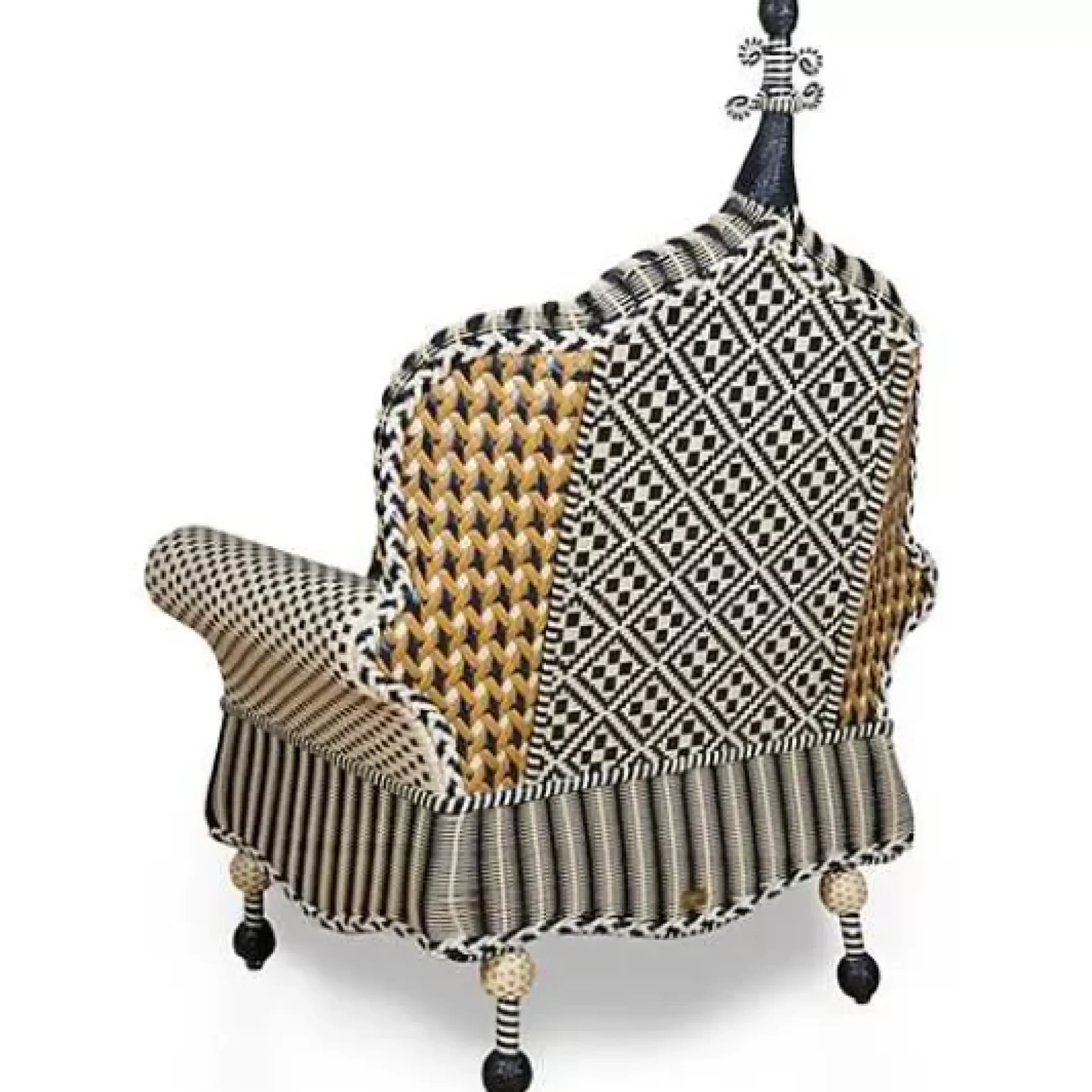 MacKenzie-Childs Queen Bee Courtyard Outdoor Wing Chair< Outdoor|Spring