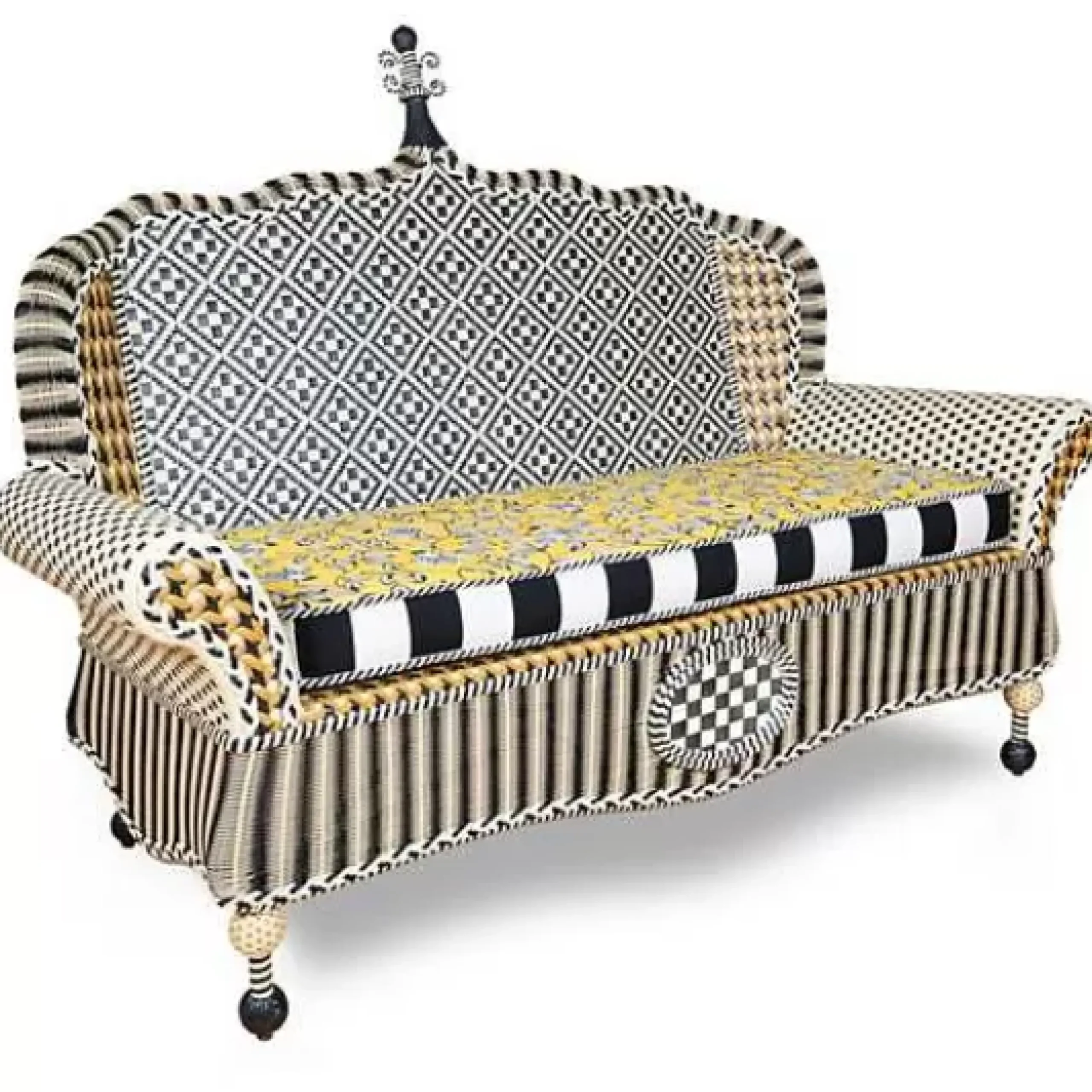 MacKenzie-Childs Queen Bee Courtyard Outdoor Loveseat< Outdoor