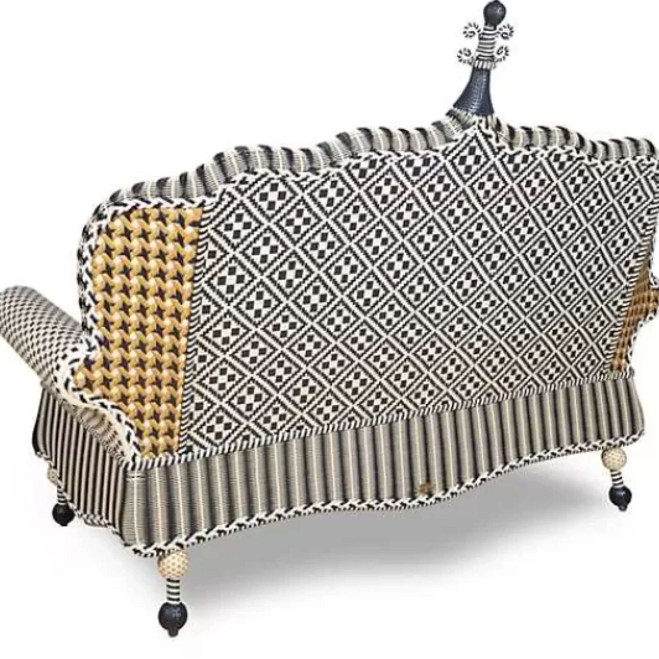 MacKenzie-Childs Queen Bee Courtyard Outdoor Loveseat< Outdoor