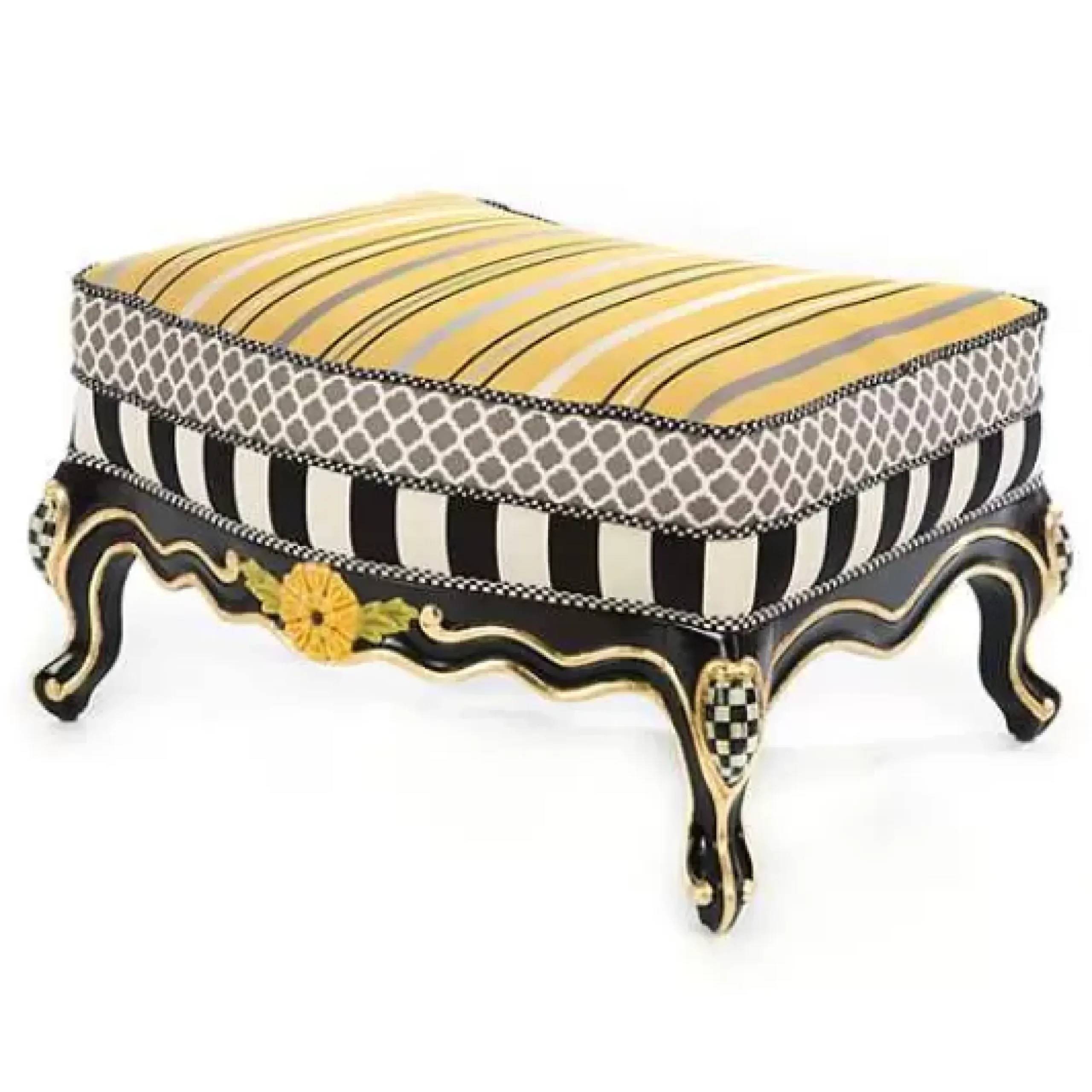 MacKenzie-Childs Queen Bee Ottoman< Living Room