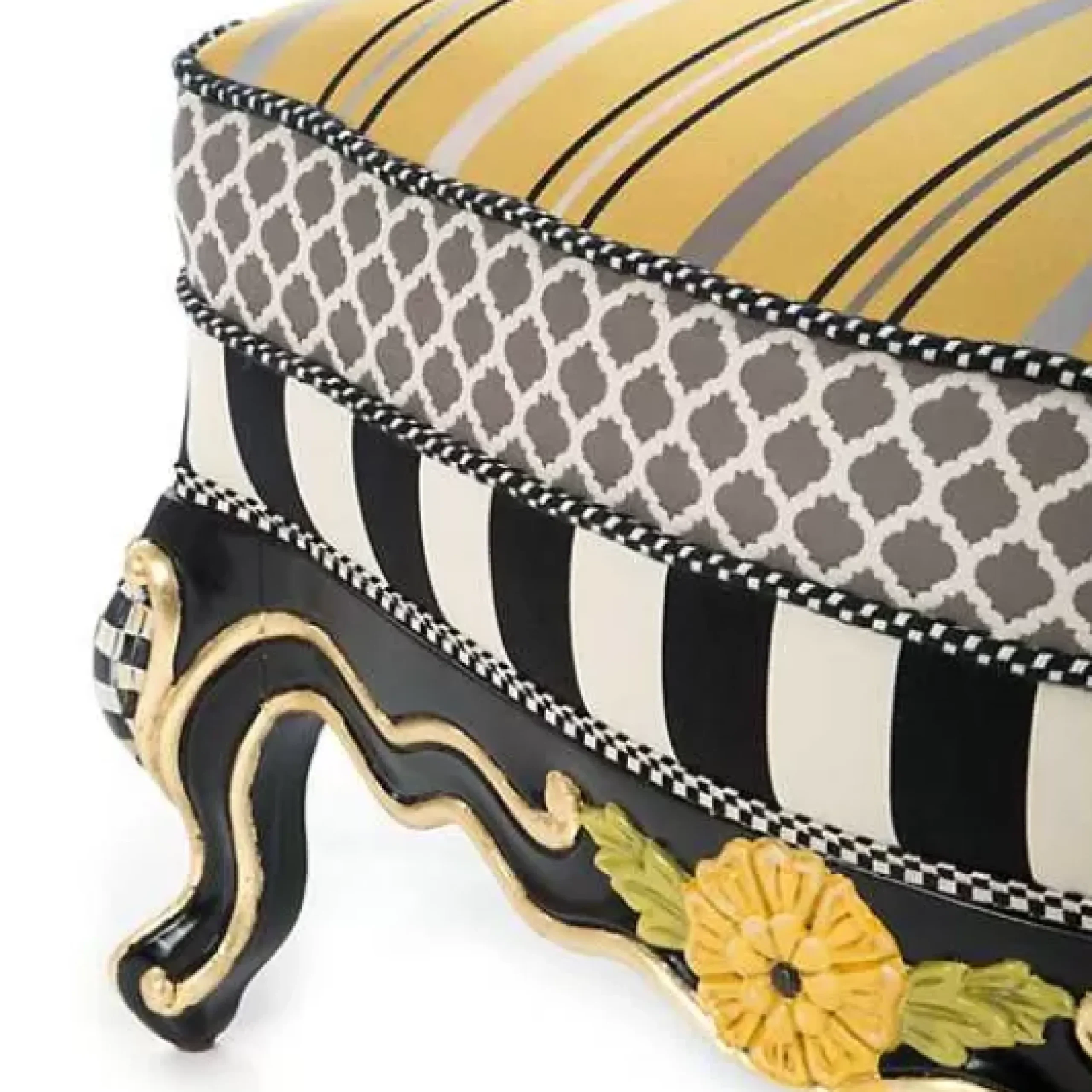 MacKenzie-Childs Queen Bee Ottoman< Living Room
