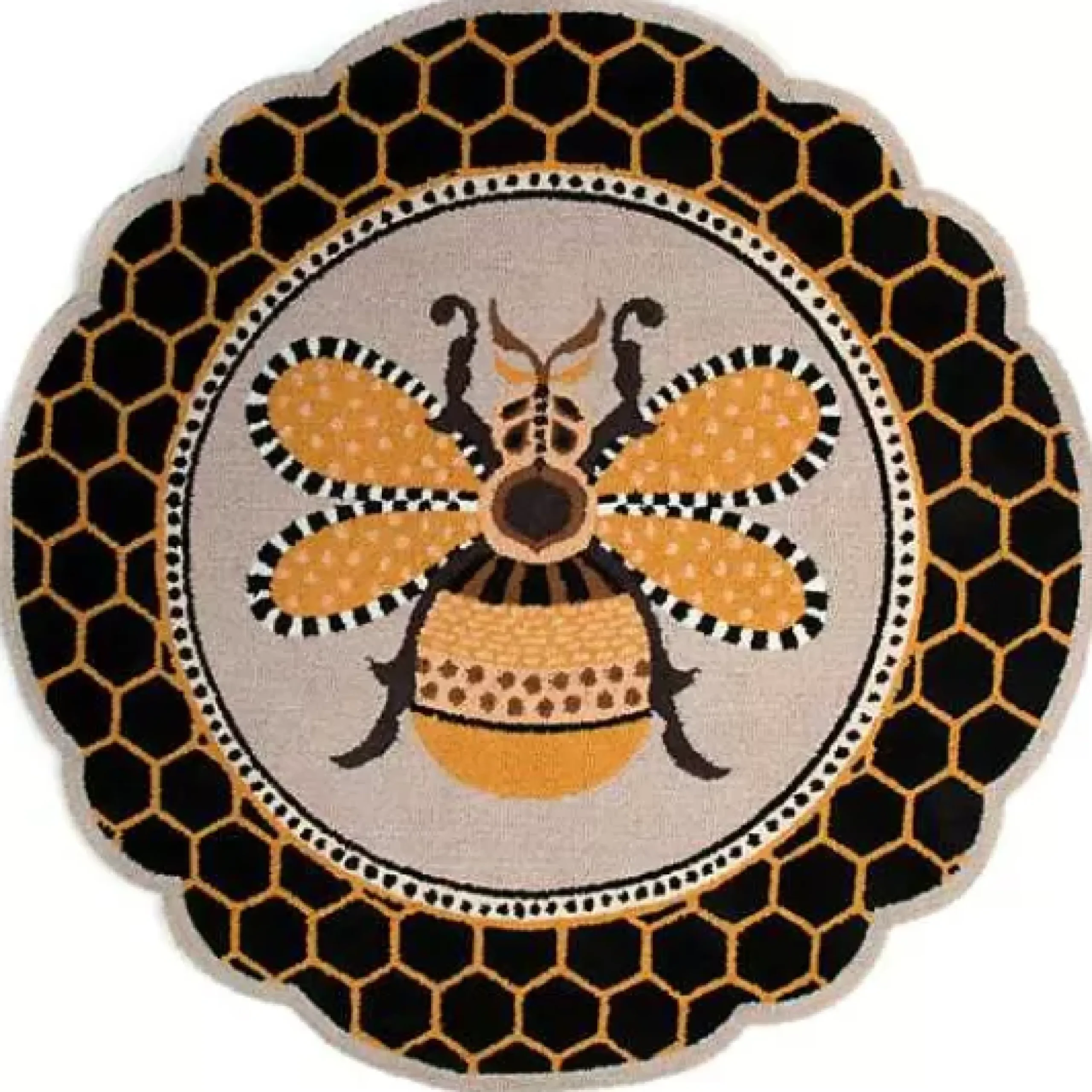 MacKenzie-Childs Queen Bee Rug 4' Round Rug< Rugs