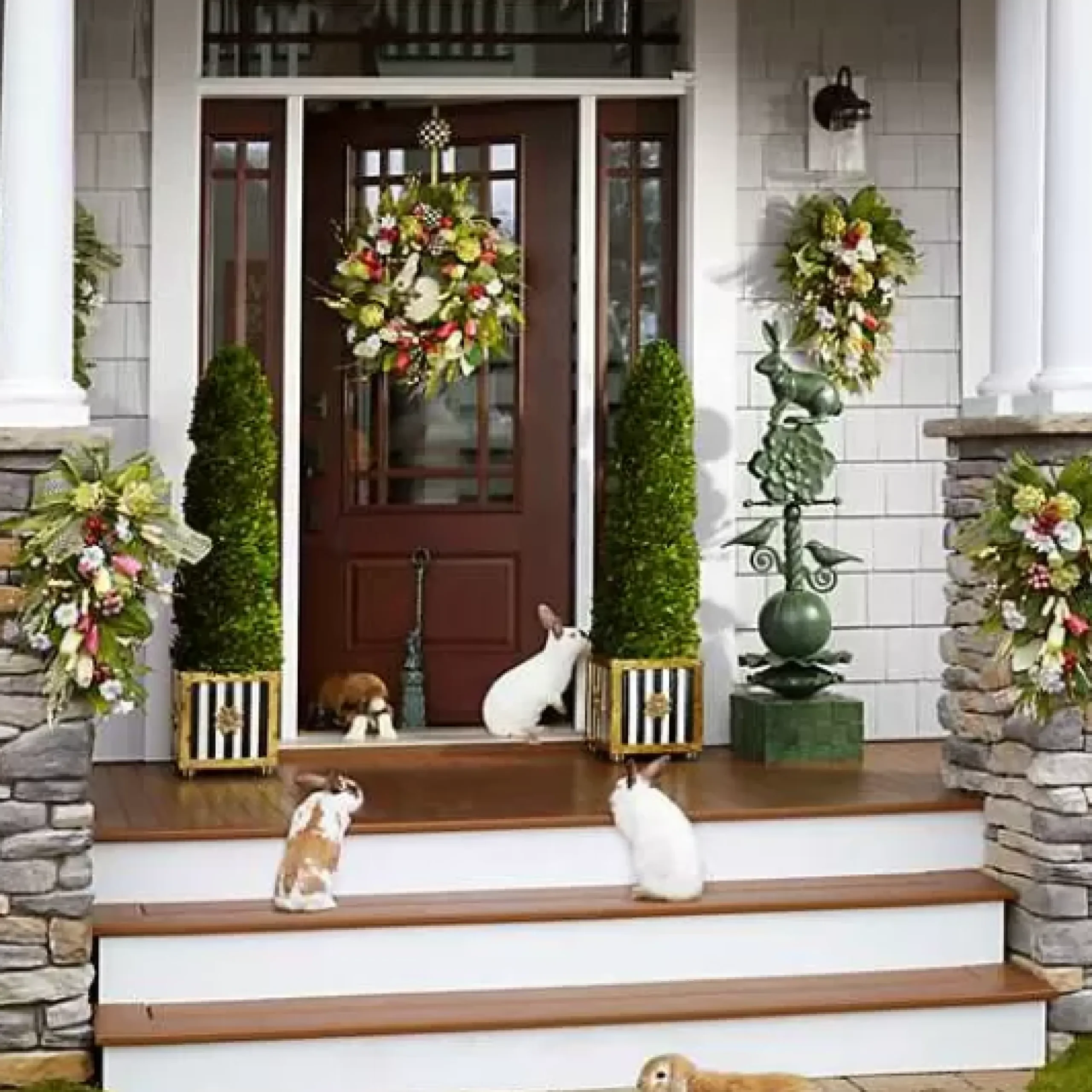 MacKenzie-Childs Rabbit Garden Totem< Easter|Spring
