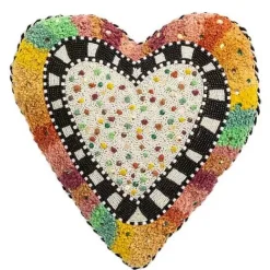 MacKenzie-Childs Rainbow Heart Shaped Throw Pillow< Pillows, Throws, & Cushions
