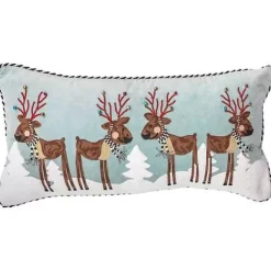 MacKenzie-Childs Reindeer Lumbar Pillow< Holiday|Pillows, Throws, & Cushions