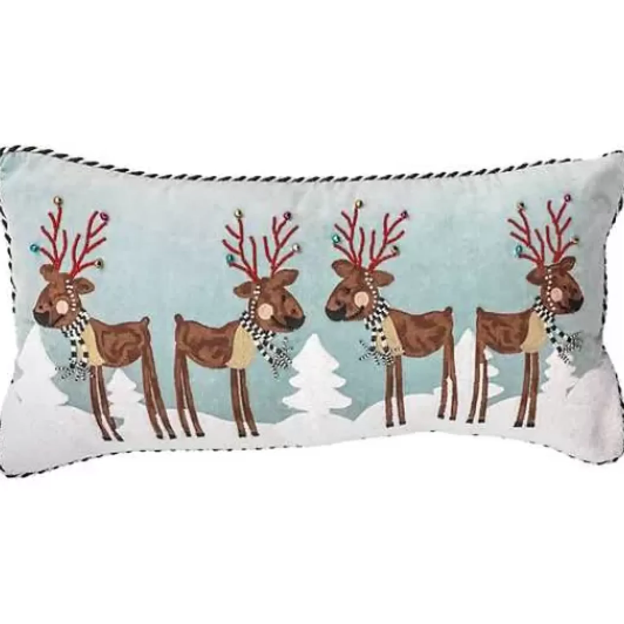 MacKenzie-Childs Reindeer Lumbar Pillow< Holiday|Pillows, Throws, & Cushions