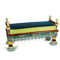 MacKenzie-Childs Ridiculous Peacock Bench< Entryway Furniture|Bedroom