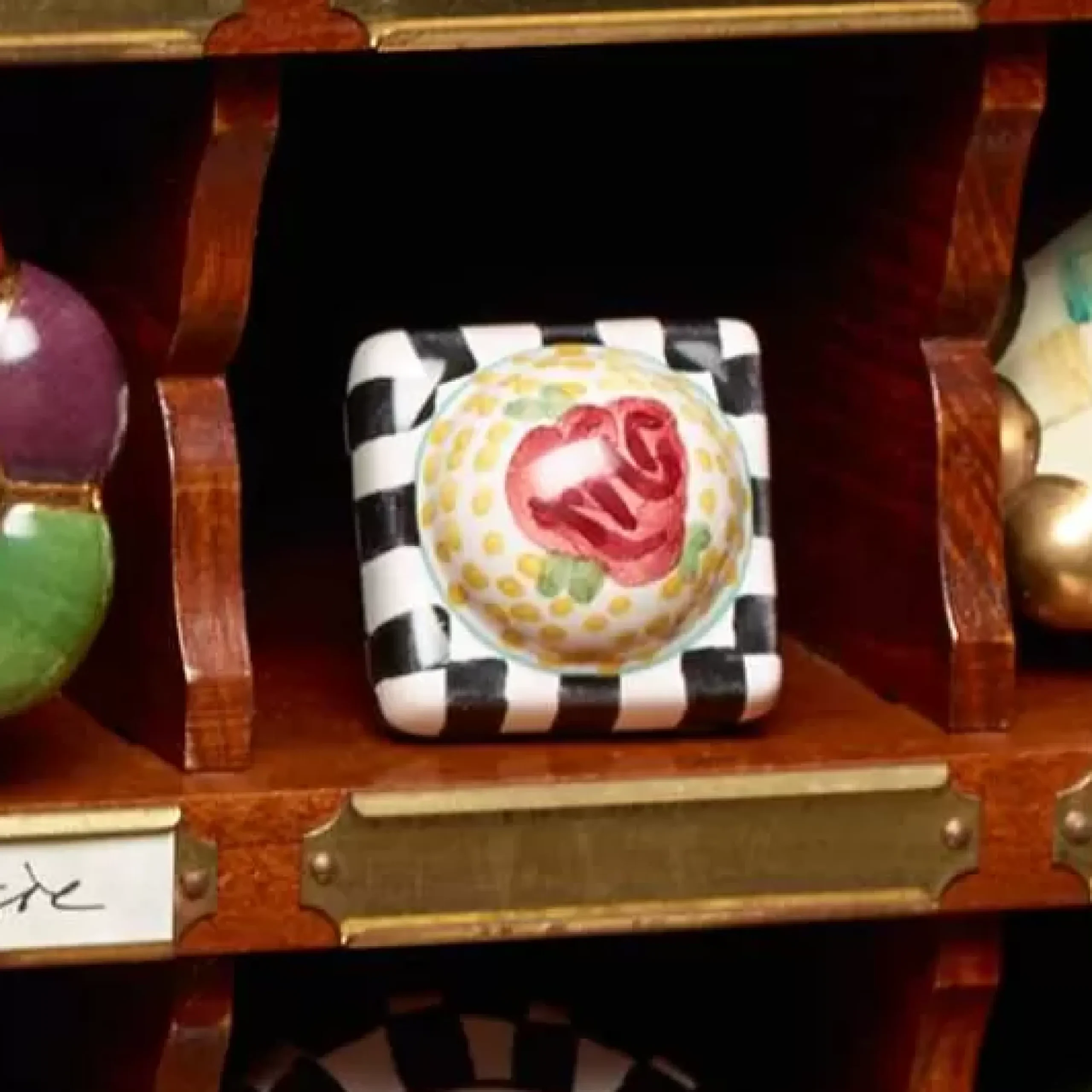 MacKenzie-Childs Rose Petit Four Square Knob< Finishing Touches