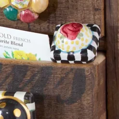 MacKenzie-Childs Rose Petit Four Square Knob< Finishing Touches