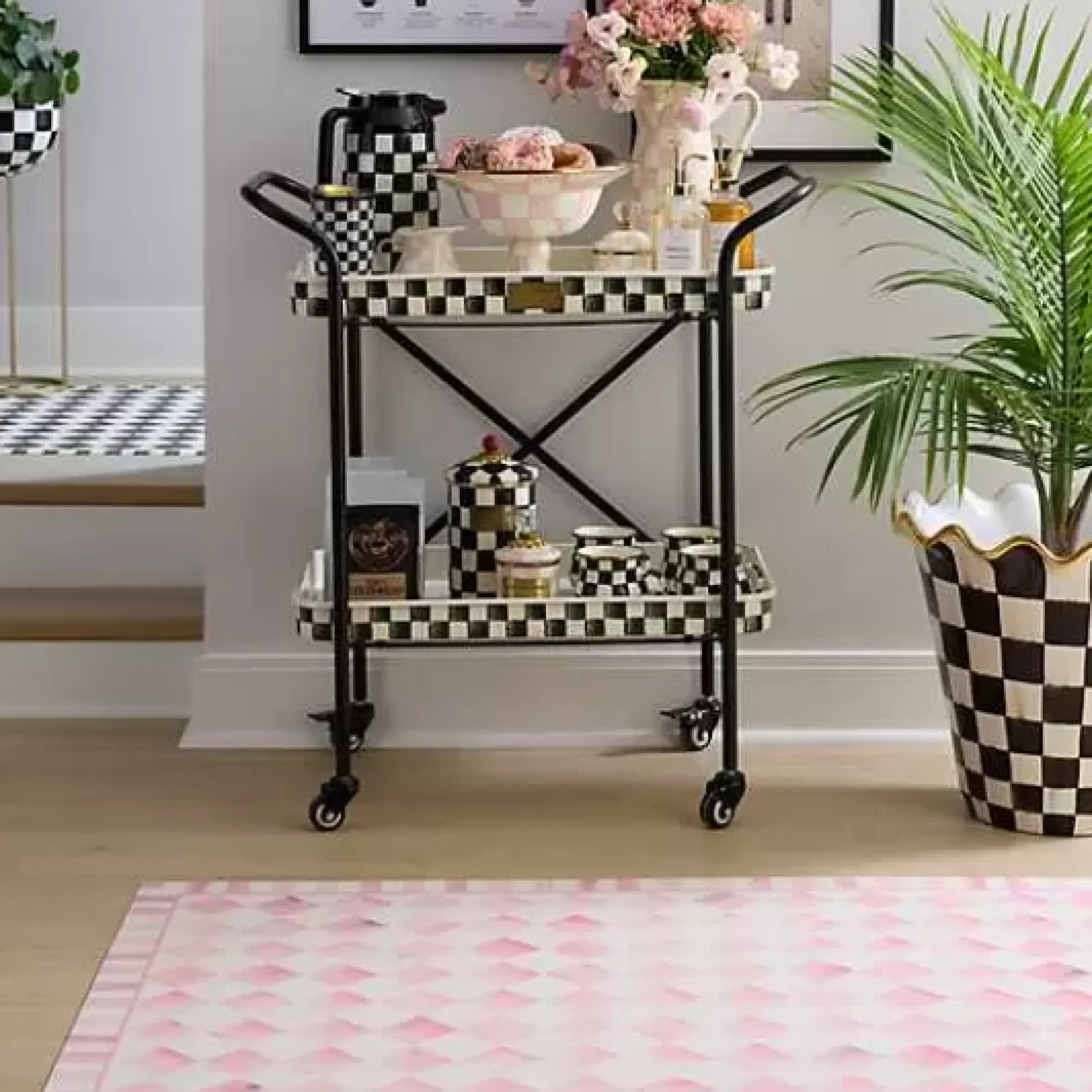 MacKenzie-Childs Rosy Check 3' x 5' Floor Mat< Rugs
