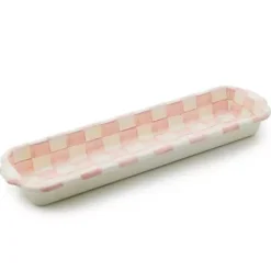 MacKenzie-Childs Rosy Check Baguette Dish< Fall Entertaining|Serveware