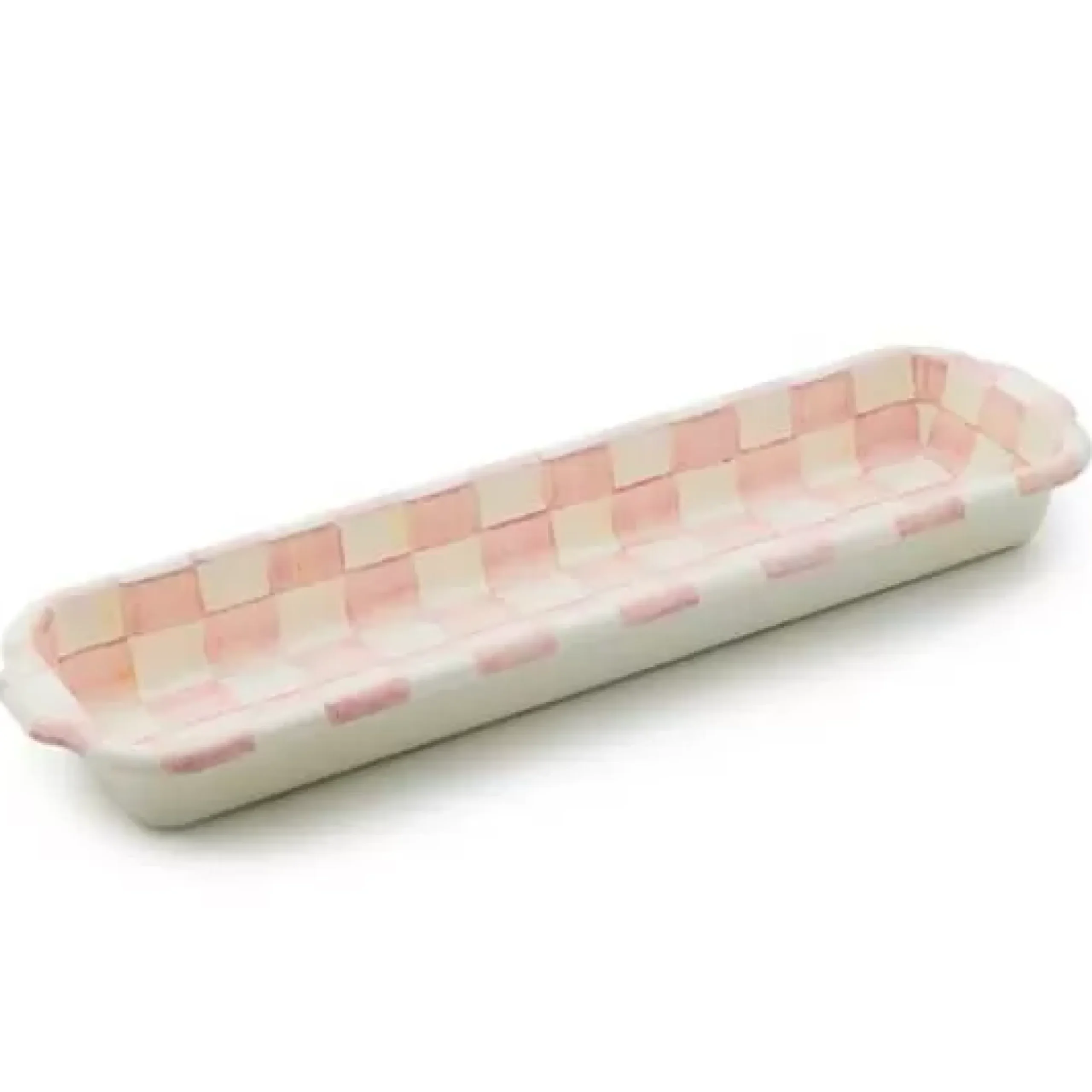MacKenzie-Childs Rosy Check Baguette Dish< Fall Entertaining|Serveware