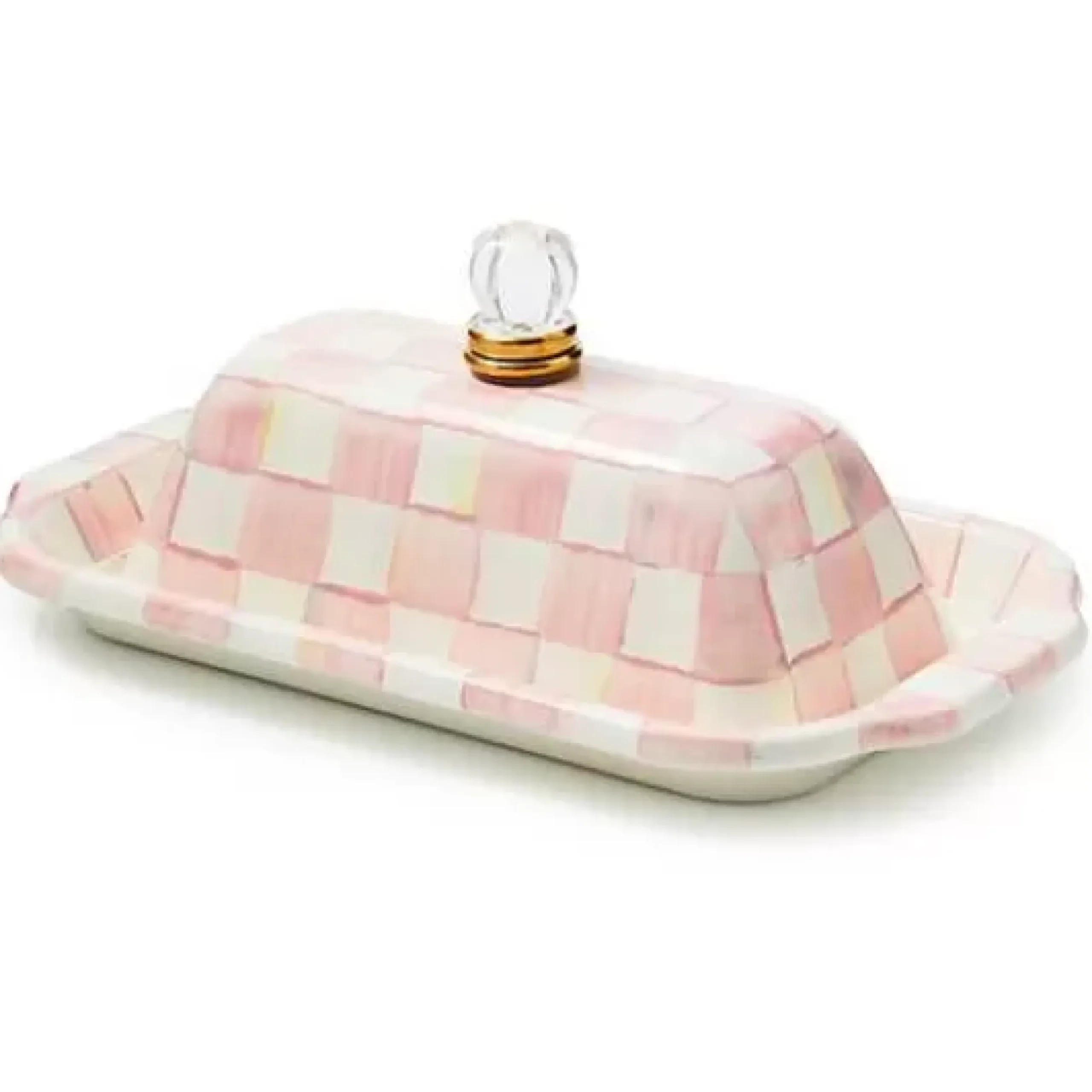 MacKenzie-Childs Rosy Check Butter Box< Fall Entertaining|Serveware