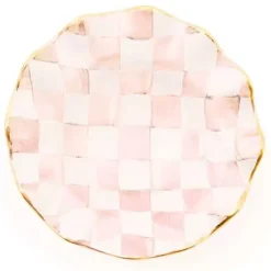 MacKenzie-Childs Rosy Check Ceramic Fluted Breakfast Bowl< Dinnerware & Flatware
