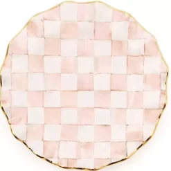 MacKenzie-Childs Rosy Check Ceramic Fluted Dinner Plate< Fall Entertaining|Dinnerware & Flatware
