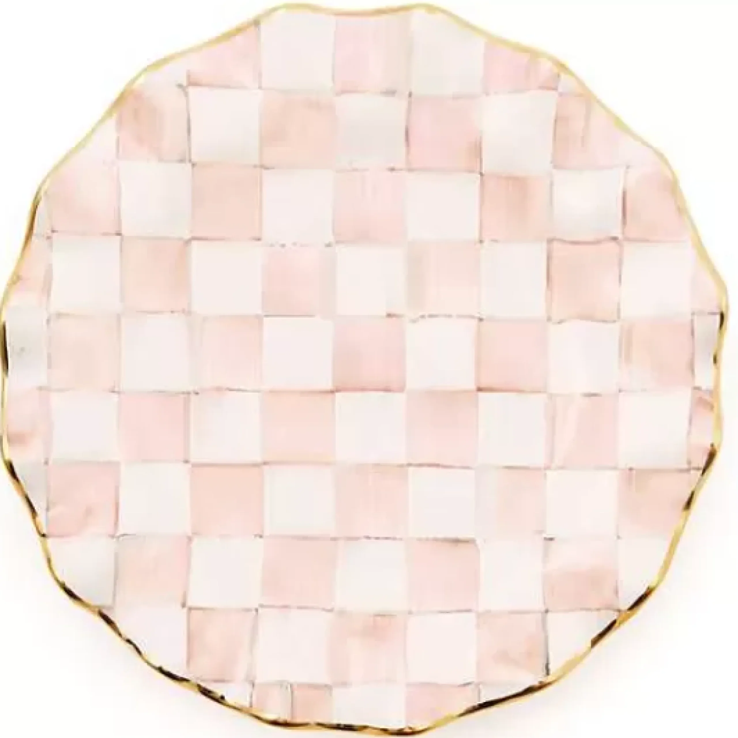 MacKenzie-Childs Rosy Check Ceramic Fluted Dinner Plate< Fall Entertaining|Dinnerware & Flatware