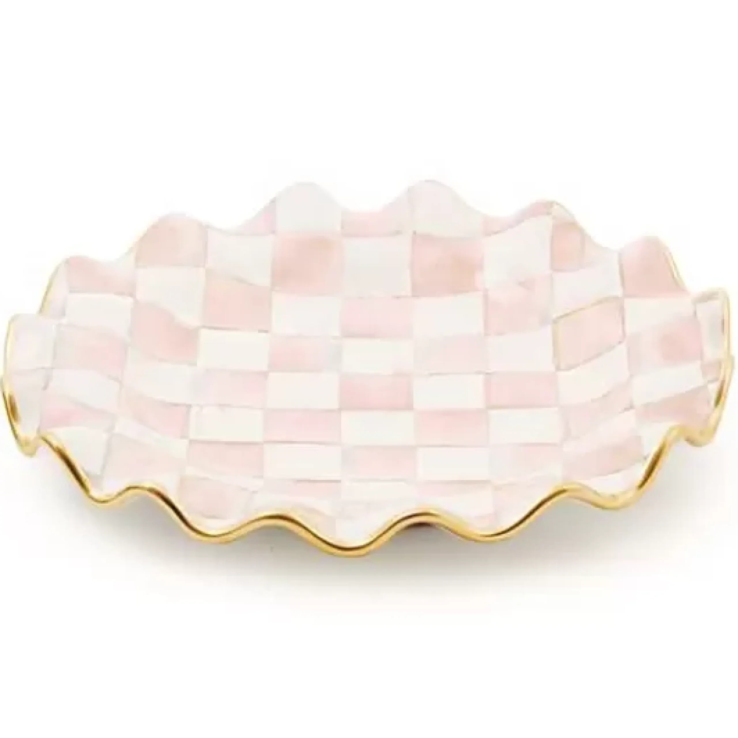 MacKenzie-Childs Rosy Check Ceramic Fluted Dinner Plate< Fall Entertaining|Dinnerware & Flatware