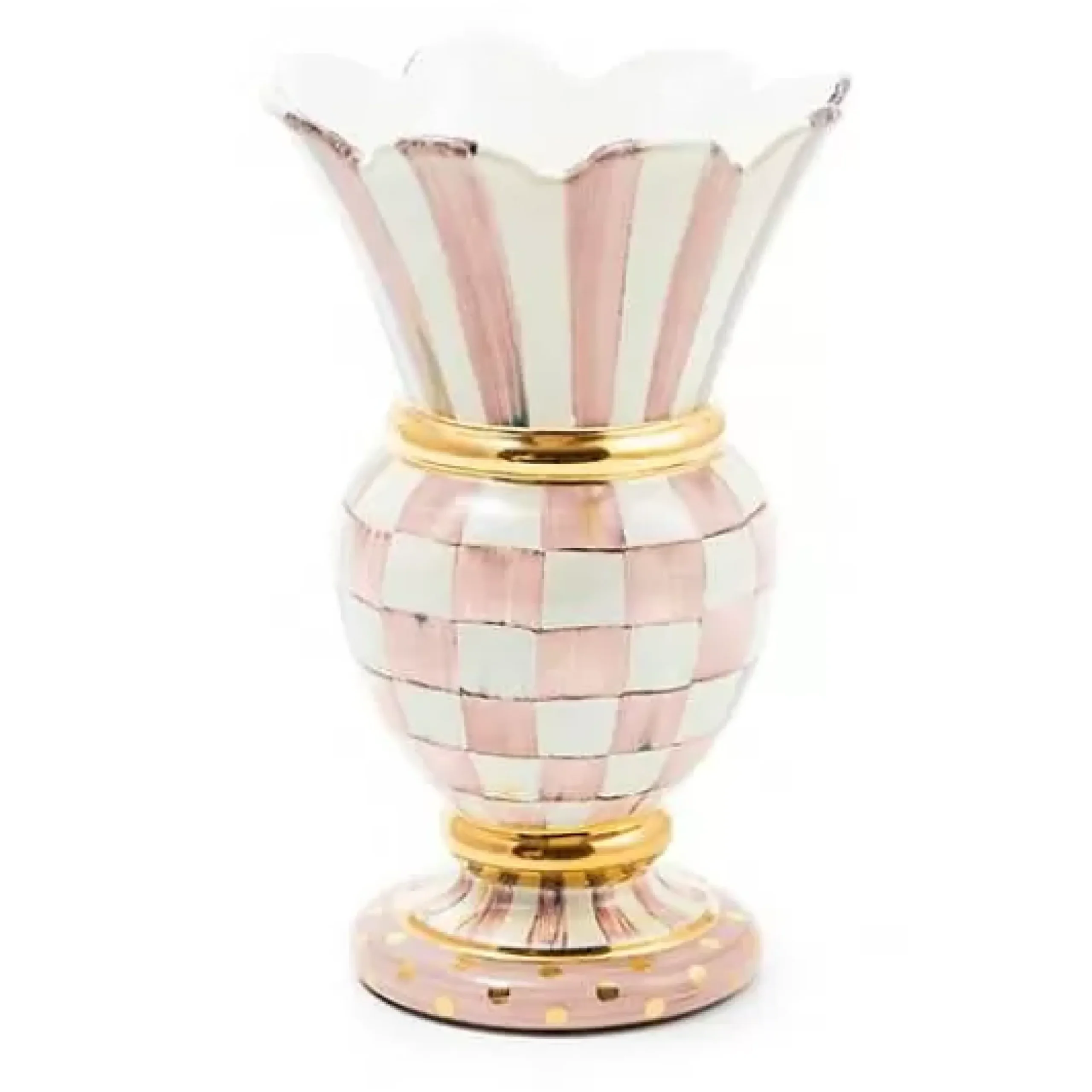 MacKenzie-Childs Rosy Check Ceramic Great Vase< Room Accents|Fall Entertaining