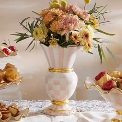 MacKenzie-Childs Rosy Check Ceramic Great Vase< Room Accents|Fall Entertaining