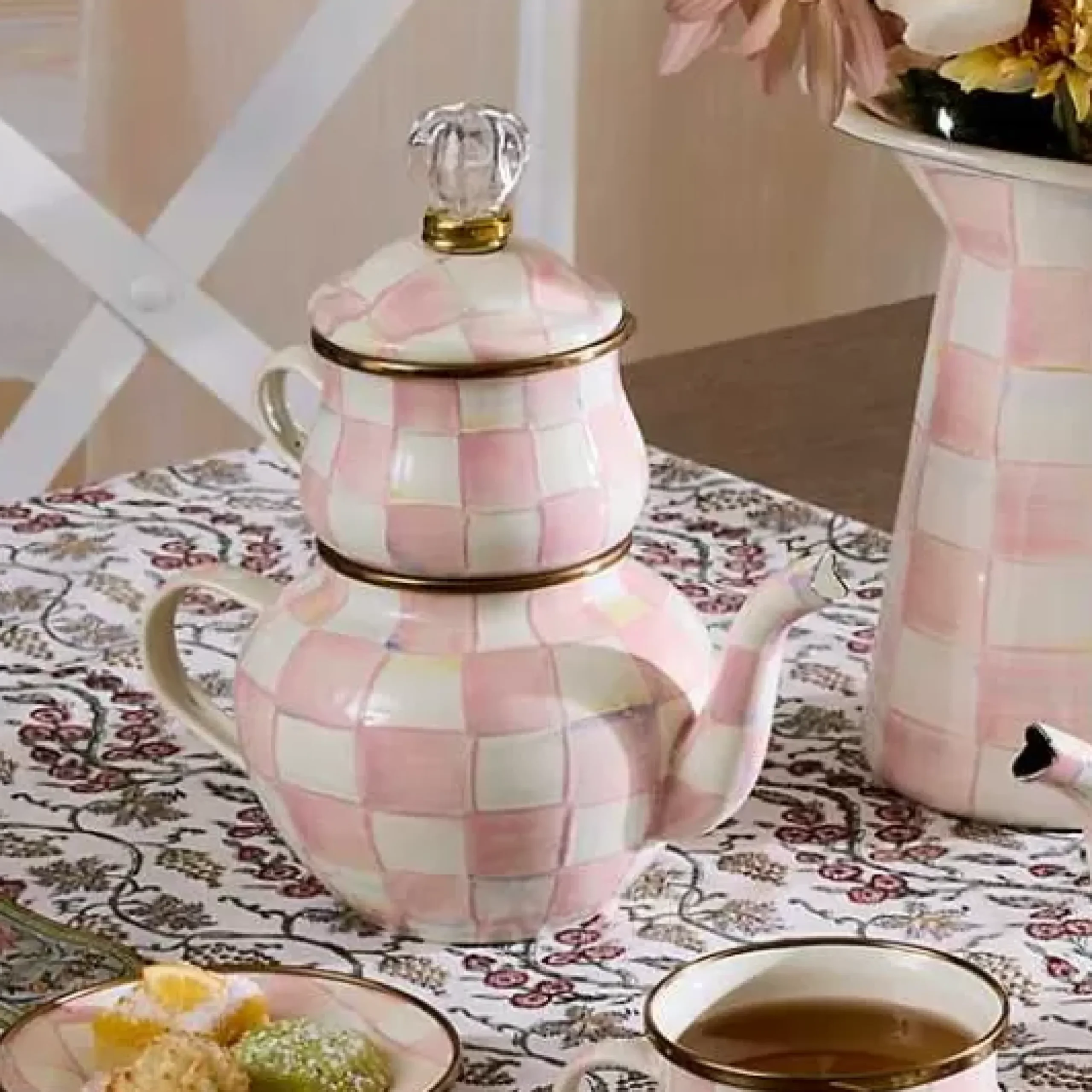 MacKenzie-Childs Rosy Check High Tea< The Coffee Shop|Fall Entertaining