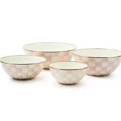 MacKenzie-Childs Rosy Check Large Everyday Bowl< Fall Entertaining|Serveware