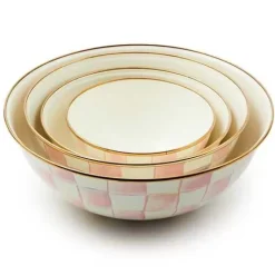 MacKenzie-Childs Rosy Check Large Everyday Bowl< Fall Entertaining|Serveware