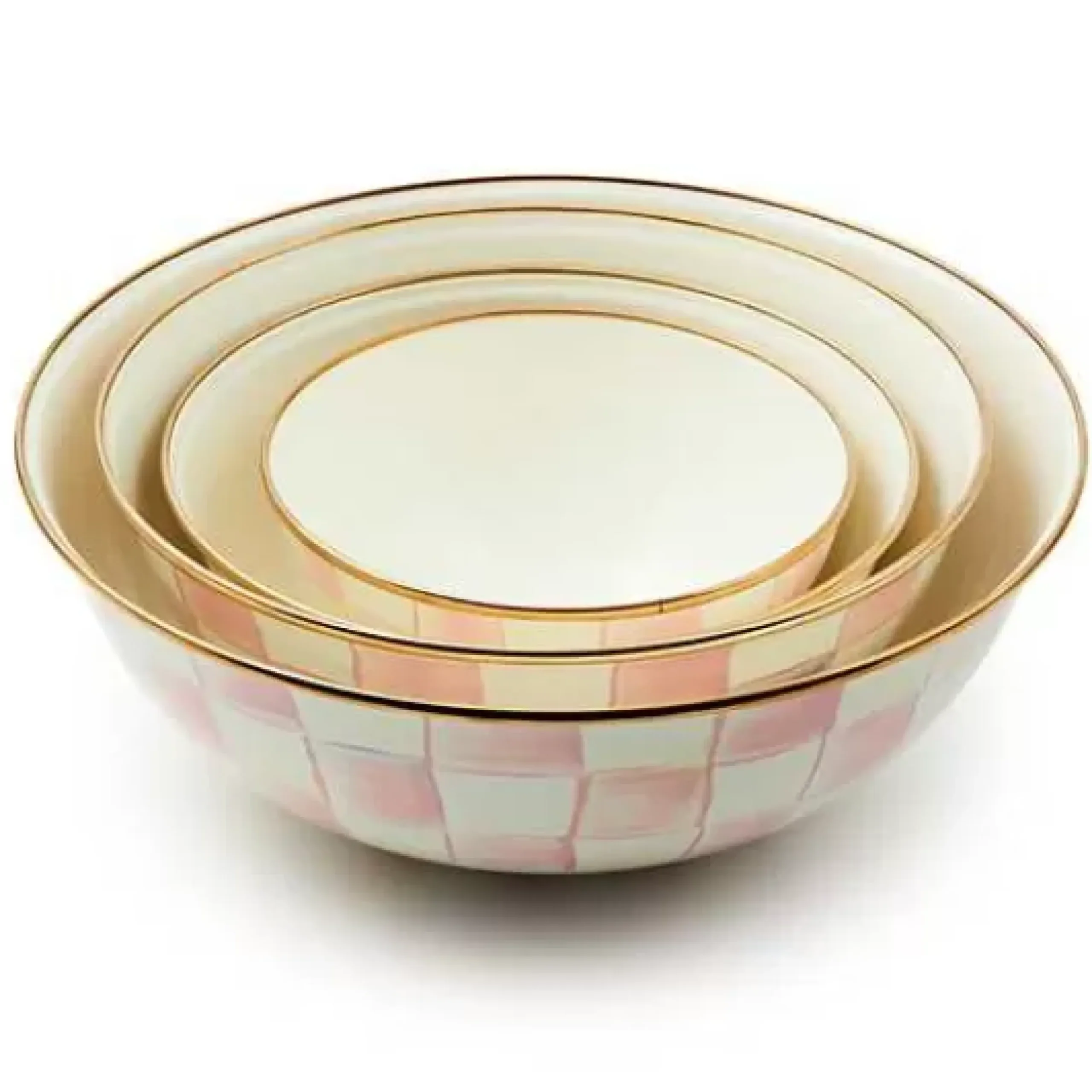 MacKenzie-Childs Rosy Check Large Everyday Bowl< Fall Entertaining|Serveware