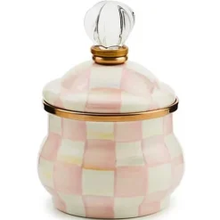 MacKenzie-Childs Rosy Check Lidded Sugar Bowl< Easter|Spring