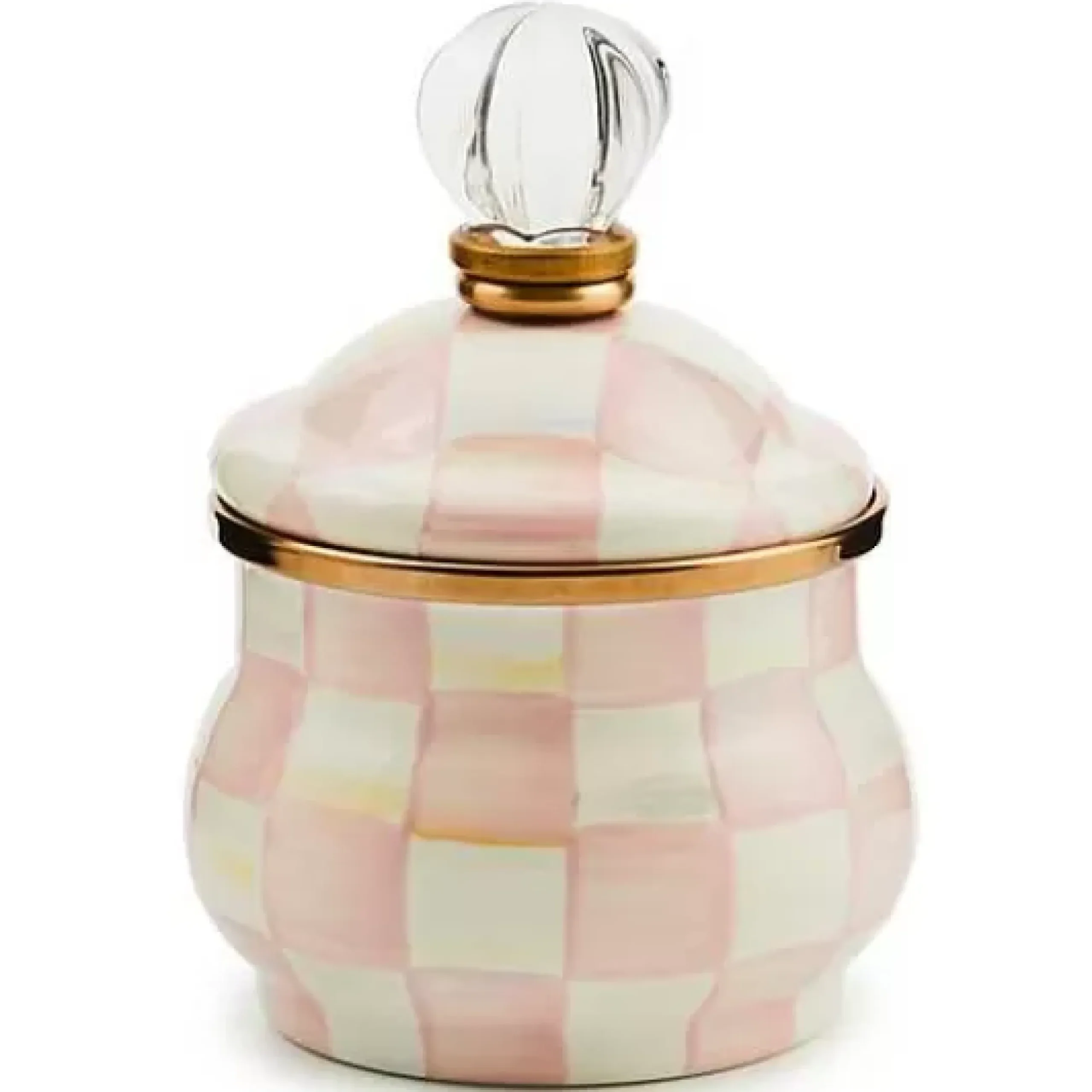 MacKenzie-Childs Rosy Check Lidded Sugar Bowl< Easter|Spring