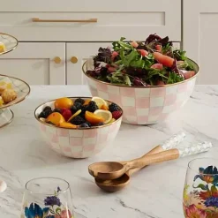 MacKenzie-Childs Rosy Check Medium Everyday Bowl< Fall Entertaining|Serveware
