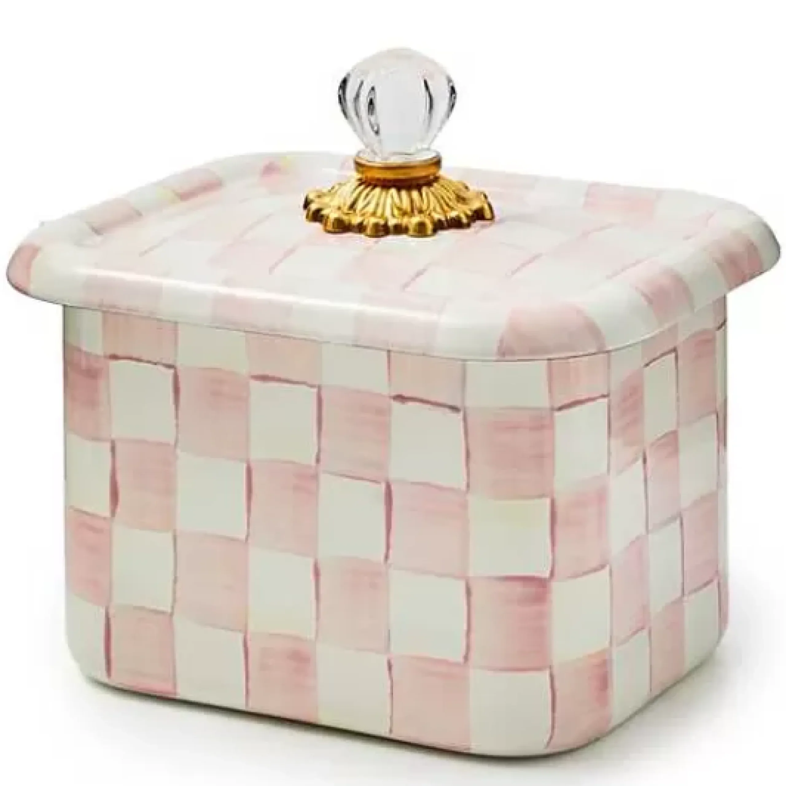 MacKenzie-Childs Rosy Check Recipe Box< Kitchen Storage & Organization