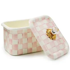 MacKenzie-Childs Rosy Check Recipe Box< Kitchen Storage & Organization