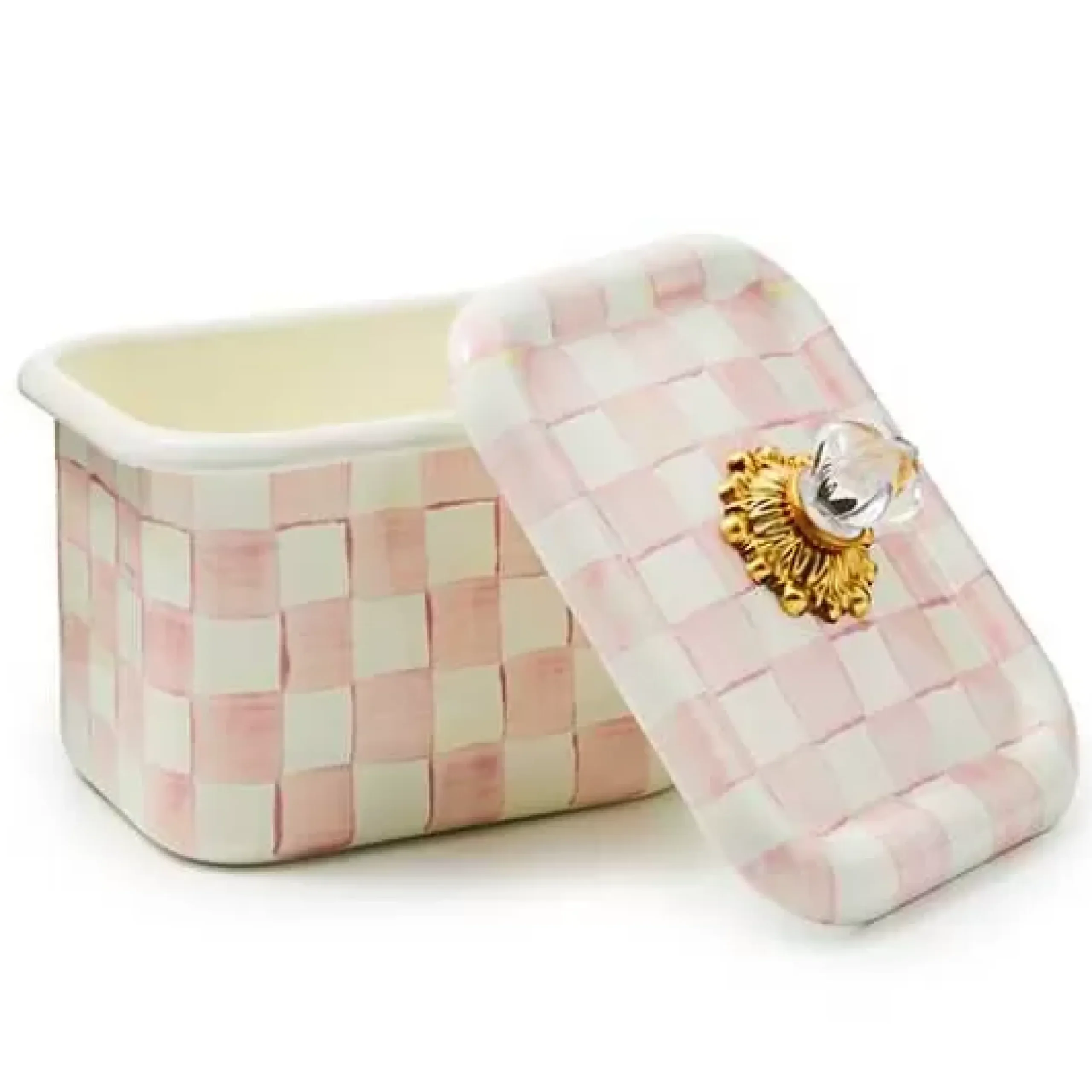 MacKenzie-Childs Rosy Check Recipe Box< Kitchen Storage & Organization