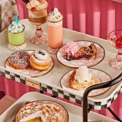 MacKenzie-Childs Rosy Check Salad/Dessert Plate< Easter|Spring