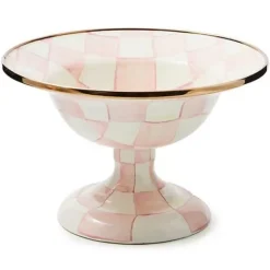 MacKenzie-Childs Rosy Check Small Compote< Fall Entertaining|Serveware