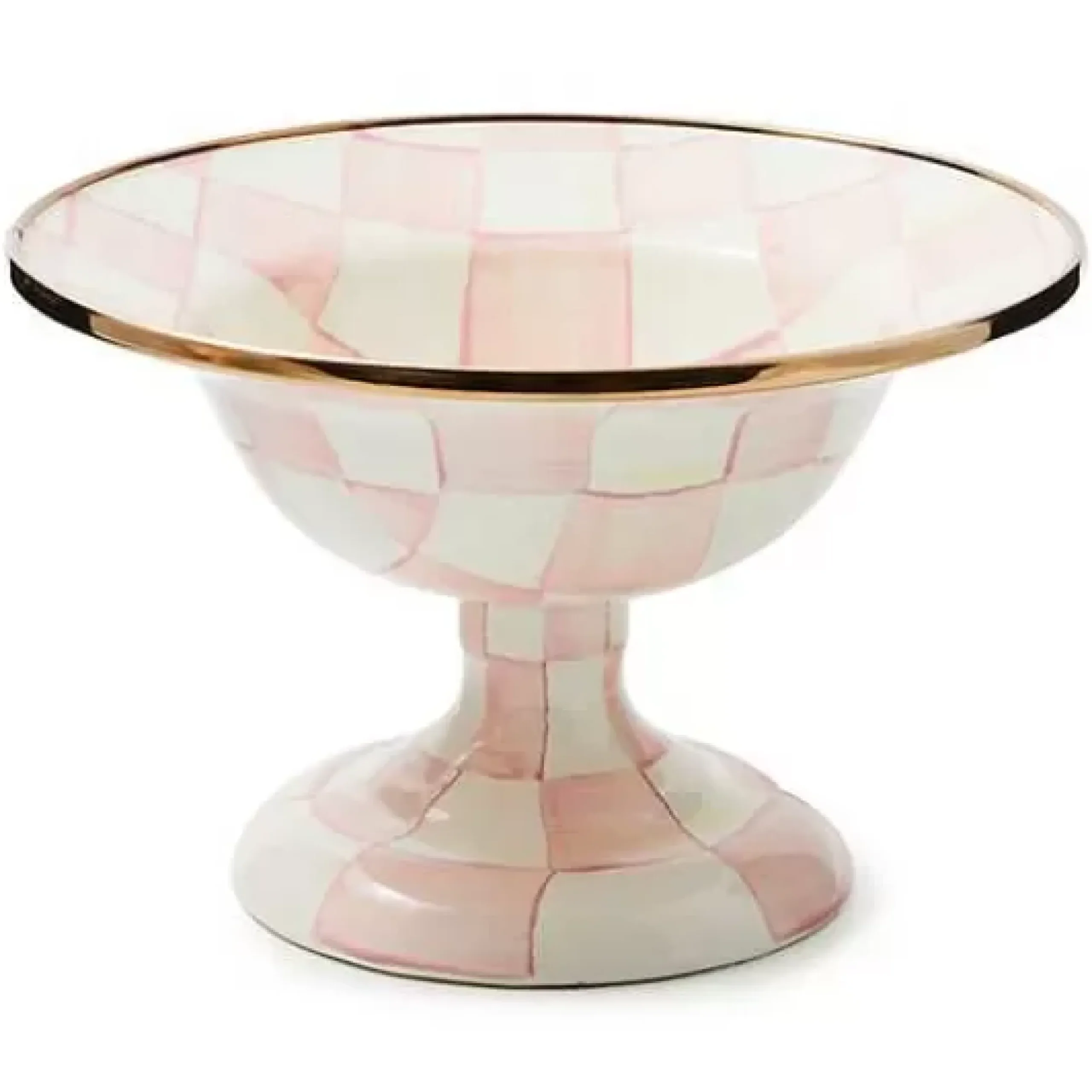 MacKenzie-Childs Rosy Check Small Compote< Fall Entertaining|Serveware