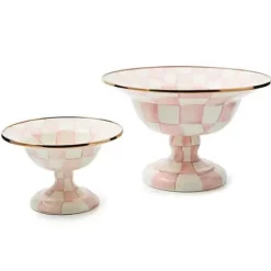 MacKenzie-Childs Rosy Check Small Compote< Fall Entertaining|Serveware