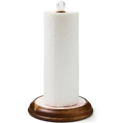 MacKenzie-Childs Rosy Check Wood Paper Towel Holder< Kitchen Storage & Organization