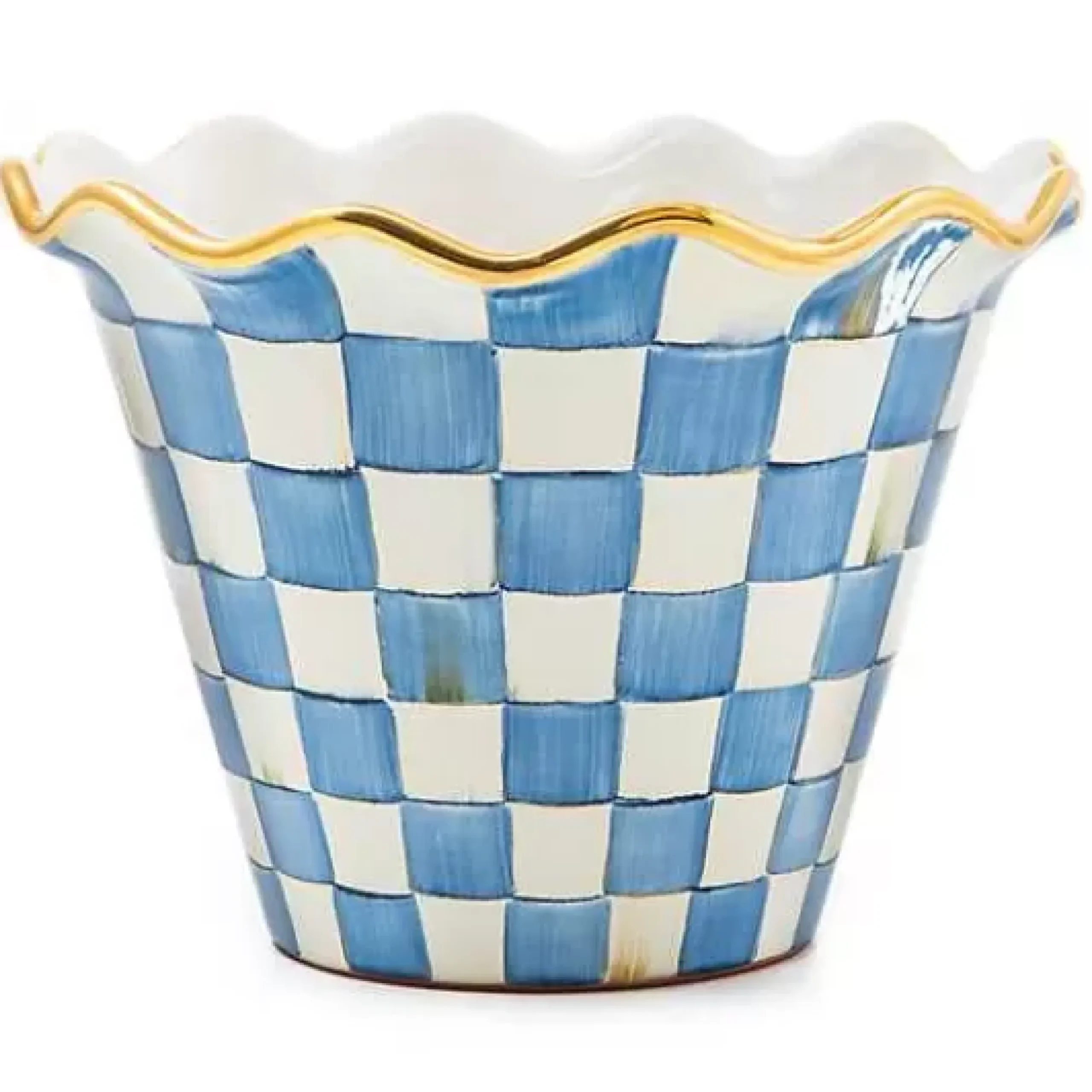 MacKenzie-Childs Royal Check 8 Ceramic Garden Pot< Spring|The Fall Shop
