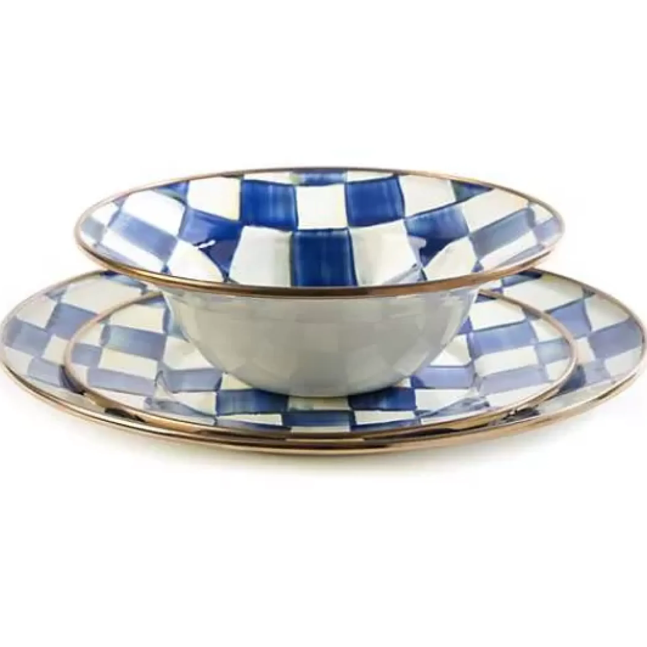 MacKenzie-Childs Royal Check 3 Piece Place Setting< Kitchen & Dining Sets|Dinnerware & Flatware
