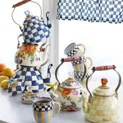 MacKenzie-Childs Royal Check 3 Quart Tea Kettle< Tea Kettles