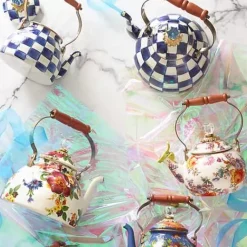 MacKenzie-Childs Royal Check 3 Quart Tea Kettle< Tea Kettles