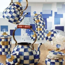 MacKenzie-Childs Royal Check 2 Quart Tea Kettle< The Coffee Shop|Tea Kettles