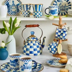 MacKenzie-Childs Royal Check 2 Quart Tea Kettle< The Coffee Shop|Tea Kettles