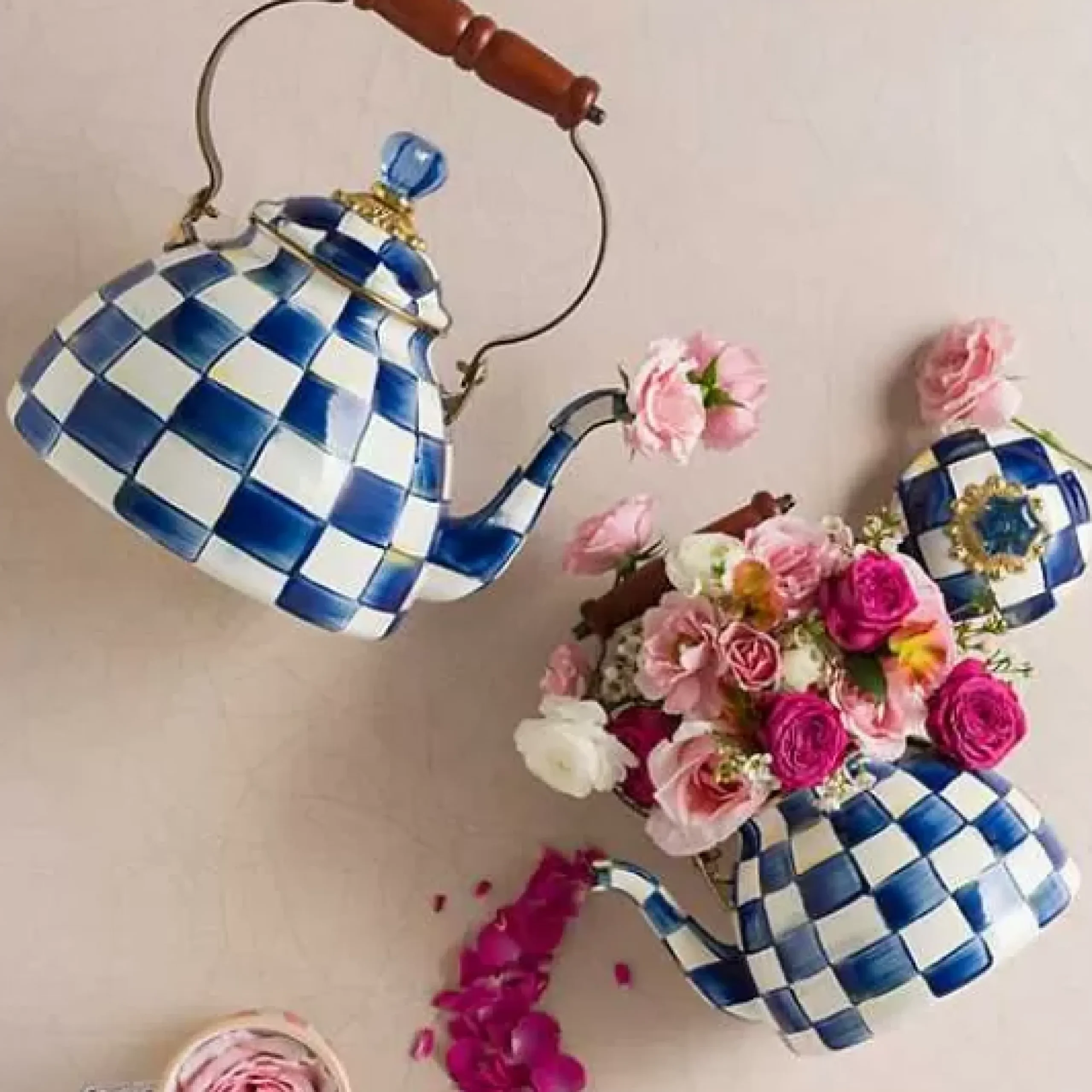 MacKenzie-Childs Royal Check 2 Quart Tea Kettle< The Coffee Shop|Tea Kettles