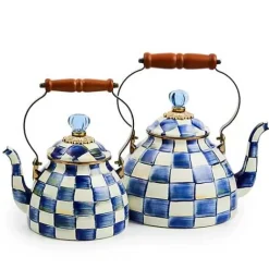MacKenzie-Childs Royal Check 2 Quart Tea Kettle< The Coffee Shop|Tea Kettles